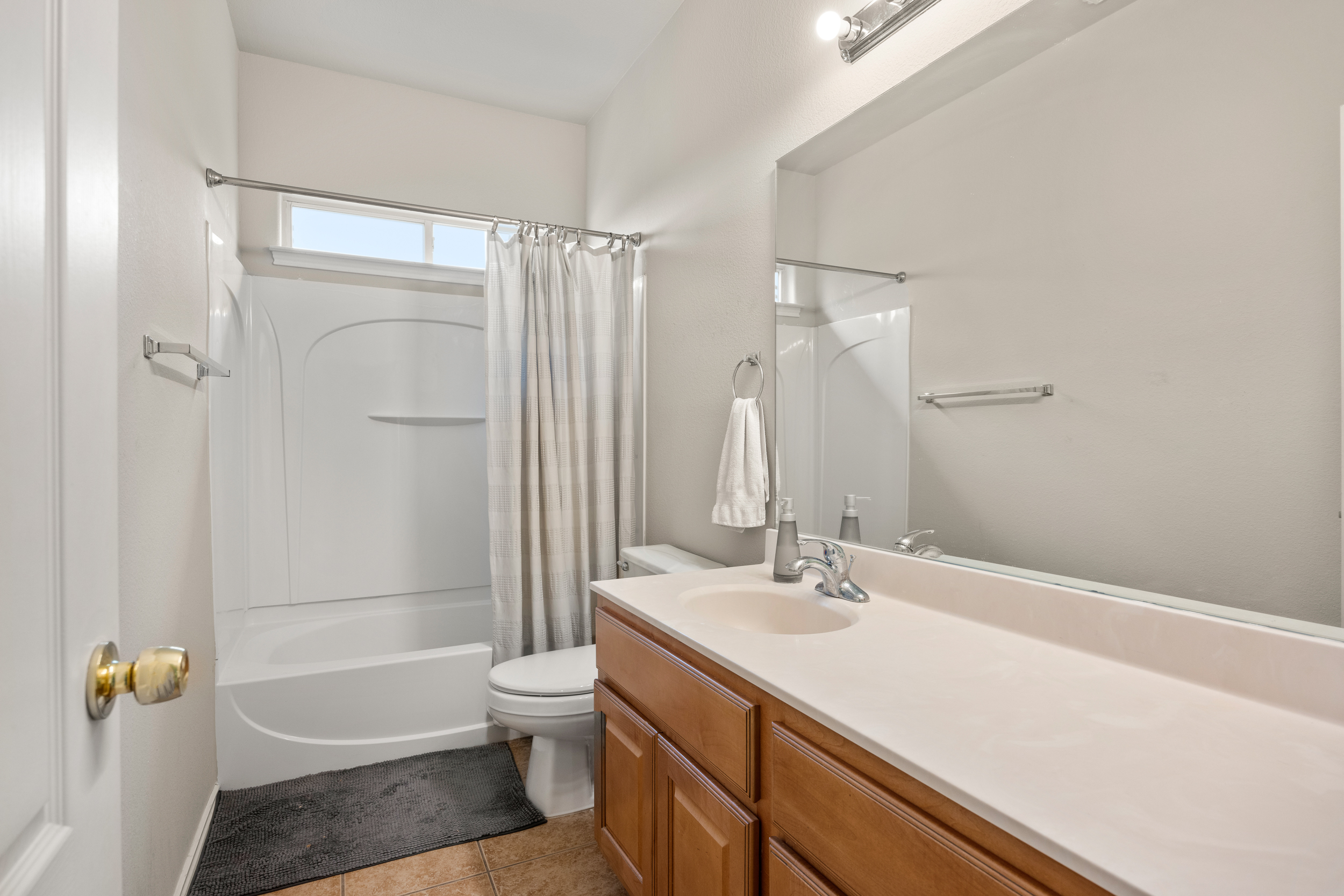 Spacious guest bathroom